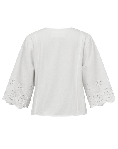 Global F - Sunany Scallop Bluse - White